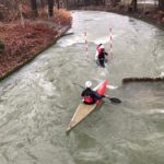 Auspaddeln nach dem Training auf dem Eiskanal